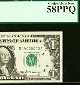 1969B $1 �N���[�u�����h FRN PCGS 58PPQ �a���������~���I�� �V���A���ԍ� 44000000