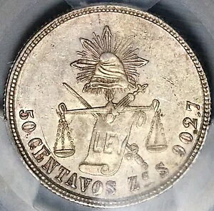 1877-Zs PCGS AU 58 ���L�V�R 50 �Z���^�{�X �T�J�e�J�X �~���g �R�C�� POP 1/3 (24022001C)