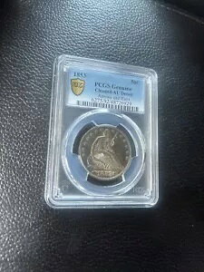 1853 ARROWS & RAYS LIBERTY SEATED HALF DOLLAR PCGS Gold Label Cleaned-AU Detail