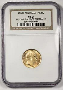 I[XgA 1908 S 1/2 n[t \u Sov  NGC AU58 Gh[h 7  Vhj[