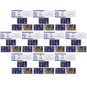 2008 S �v���[�t �Z�b�g 10 �p�b�N �f�G�ȃI���W�i�� �{�b�N�X & COA �č������� 140 �R�C�� ���b�g