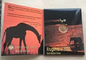 南アフリカ 2001 スプリングボクス 1/10 クルーガーランド金貨、プルーフ
