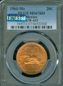 1964 LVR 20 CENTAVOS PCGS MS67 RD PQ MAC ōO[h & X|bgXB