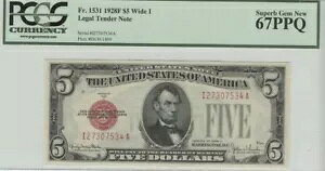 1928F $5 �@��ʉݎ��� PCGS 67 Superb Gem New PPQ Wide1