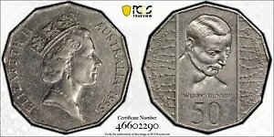 1995 50C �I�[�X�g�����A �_�����b�v 5% �N���b�v �v�����V�F �G���[ PCGS �O���[�h AU55