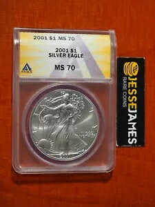 2001 $1 �A�����J�� �V���o�[ �C�[�O�� ANACS MS70 �x�^�[�f�C�g