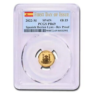 2022-M スペイン 1/10 オンス ゴールド リンクス ダブロン PR-69 PCGS (FDI)