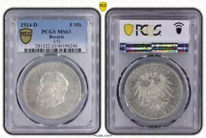 hCc鍑oCG 5 }N[gBq 3 B 1914 D PCGS MS63 KM#1007 hCc