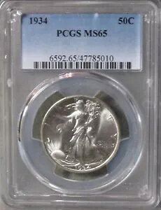 1934 �E�H�[�L���O ���o�e�B �V���o�[ �n�[�t�_���[ PCGS MS 65 ��Ζ����ʕč��R�C�� #532