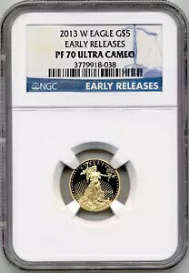 2013W $5 č 1/10 IX AJ C[O RC - NGC PF 70 Eg JI
