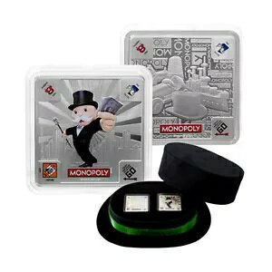 2013 ?? MR MOPOLY TOP HAT ?? 2 x 1oz �J���[���V���o�[ �R�C�� �Z�b�g $2 �j�E�G �j���[�W�[�����h �~���g