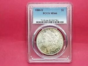 1880-S $ ���[�K�� �V���o�[ �h�� PCGS �������}�C���h�Ȓ��F�I MS66 #3781-225H