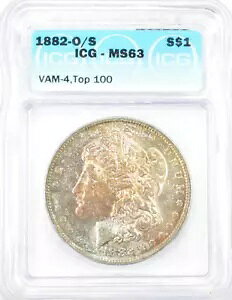 1882-O/S ���[�K�� �V���o�[ �_���[ $1 - ICG MS63 - VAM-4 STRONG TOP 100!!