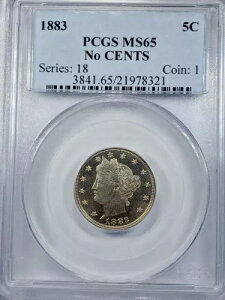 1883 リバティ V ニッケル PCGS MS65 セントなし