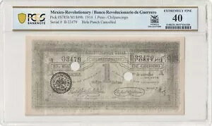 Mex Rev / Banco Revolucionario de Guerrero P#S785b M1849b 1914 y\ PCGS XF40