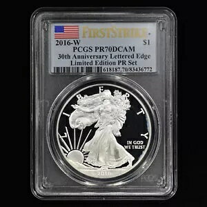2016-W $1 �v���[�t �V���o�[ �C�[�O�� ? PCGS PR-70 ? �t�@�[�X�g �X�g���C�N ���~�e�b�h �G�f�B�V���� PR �Z�b�g