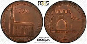 1797 �X�R�b�g�����h DH-21 1/2 �y�j�[ �A���K�X�V���[ PCGS MS 64 BN �R���h�� �g�[�N��