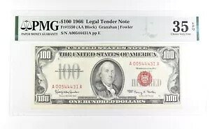 PMG 35 `CX VF EPQ 1966 $100 @ʉݎbhV[ Fr#1550 *1101