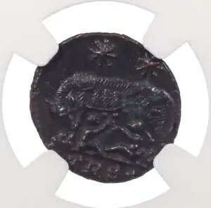[}LO BI Nummus Billon She-Wolf & Twins RC  330 ` 340 N - NGC Ch AU