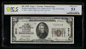 SC 1929 $20 TOP POP Blair County National Bank & Trust Comp yVojABeB PCGS 53