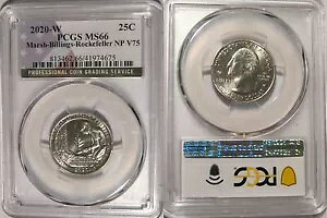 2020 W �}�[�V�� �r�����O�X ���b�N�t�F���[ NP �N�H�[�^�[ 25c PCGS MS66 V75 �v���C�r�[ �}�[�N