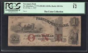 1859 $1 �U�E�p�X�T���v�V�b�N�E�o���N�E�X�g���[�g�o�[�����g�B�W�����Y�x���[�̔p�~���ꂽ���� PCGS FINE-12�B