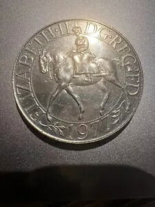 (レア) 1977 クイーン エリザベス 2 世シルバー ジュビリー記念クラウン コイン