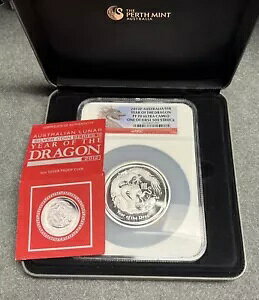2012P 5 oz $8 �V���o�[ �I�[�X�g�����A YEAR OF THR DRAGON NGC PF70 UC (�ŏ��� 500 �̂��� 1 ��!)