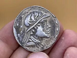 古代インド ギリシャ ar テトラドラクマ銀貨ユーロクラテスの頭