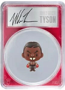 マイク タイソン 2024 カラーライズ チビ 2オンス ピュア シルバー オートグラフ ラベル - PCGS PR70DCAM