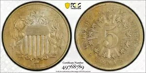 1867 PCGS AU ڍ - RAYS - V[h jbP 5c čRC #50910A