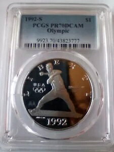 1992-S $1 �I�����s�b�N�싅��L�O PCGS PR70DCAM NFC POP (144)