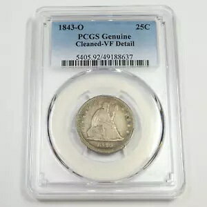 1843 O PCGS VF fBe[ - Vo[ V[ebh NH[^[ 25C US RC #50128A