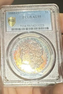 1880-O ���[�K�� �V���o�[ �_���[ ??�i�`������ �����X�^�[ ���C���{�[ �g�i�[??AU55 PCGS