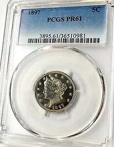 ▭ 1897 v[t oeB "V" jbP 5c PCGS PR-61 "v[t" ̂ !!