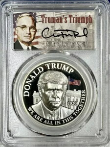 2020 �J�����[�� �v���[�t �V���o�[ �h�i���h �g�����v PCGS PR70 �n�C �����[�t 2�I���X 0.999 W COA