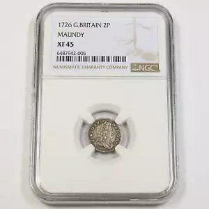 1726 NGC XF45 |イギリス - マウンディ 2 ペンス 2P コイン #42958A