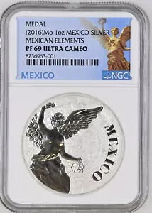 Elementos Mexicanos 1 IX LVR .999 Vo[ (2016) - LVR Gg NGC PF69