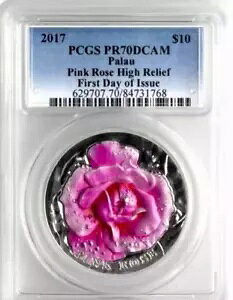 PCGS PR70DCAM 2017 �p���I 38.61mm �s�G�t�H�[�� �s���N ���[�Y 2�I���X �J���[ �V���o�[ �R�C��