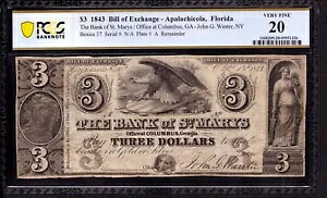 1843�N 3�h���Z���g��s���A���[�Y �A�p���L�I�N�� �t�����_ �I�u�\���[�g �m�[�g PCGS B VF 20