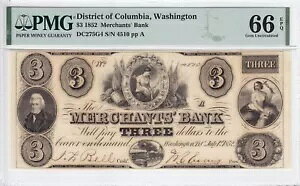 1852 }[`c oN 3 hÂ Vg DC PMG CU 66 EPQ S/N 4510