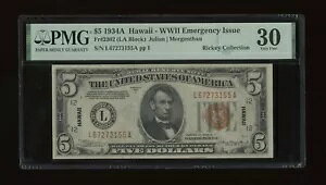 DBR 1934-A $5 FRN �n���C�_��2302 PMG 30 �V���A�� L67273155A