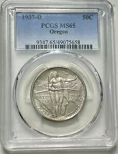 �I���S�� �V���o�[ �n�[�t�_���[ 1937 D PCGS MS 65 ������ 50c �L�O�R�C��