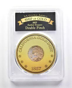 1857 SS ���� �_�u�� �s���` �J���t�H���j�A �S�[���h �_�X�g �{�u �G���@���X PCGS *2123