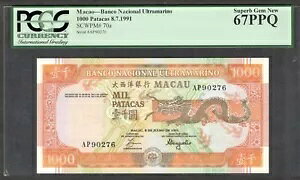 �}�J�I �o���R�i�V�I�i�� �E���g���}���m 1000 1,000 �p�^�J �h���S�� P-70a 1991 PCGS 67 PPQ
