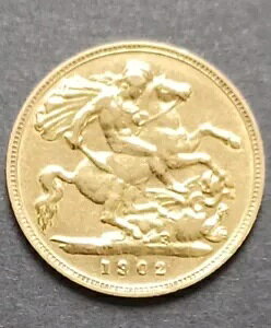 1902 エドワード 7 世 22ct ゴールド ハーフ ソブリン