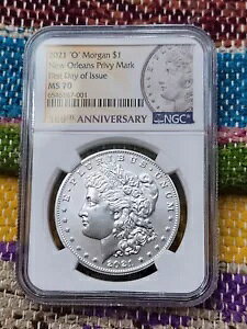 2021-O NGC MS70 MS 70 21XD ���[�K�� �V���o�[ �_���[ ���s���� 100 �� (�r�f�I)