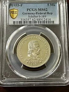 ���A 1955 F 5 �}�[�N - �h�C�c�A�M��\ 5 �}�[�N - �V���[ S-389 - PCGS MS62