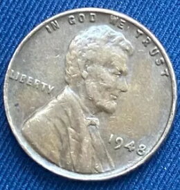 1948 ペニー 1 セント小麦貨 ミントマークなし レア