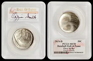 2014-D 50C �싅 PCGS MS70 �t�@�[�X�g�X�g���C�N - OZZIE SMITH - POP 3!
